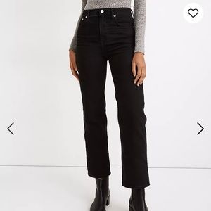 Madewell Slim-Wide leg black jeans